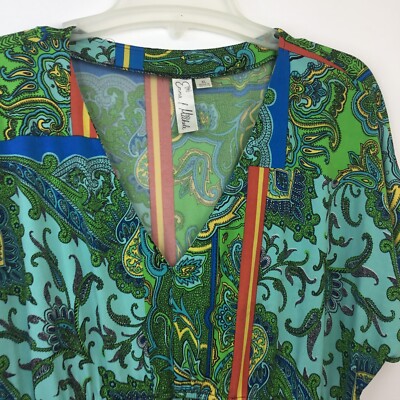 Emma & Michele Woman's Green Floral XL Short Sleeve Dress | eBay