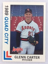 1989 Quad City Angels-Eastern League-BEST Baseball Card-Glenn Carter