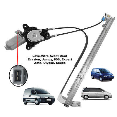 Mécanisme Lève-vitre électrique Avant Droit Passager Citroën/Peugeot Expert, Fiat Scudo, Jumpy