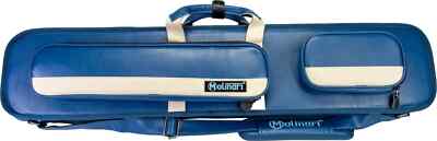 Molinari  Retro 3x6 Professional Pool Cue Case. Blue/Beige