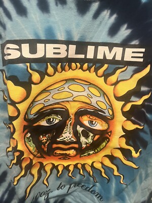 Sublime 40 OZ. To Freedom Size Large Blue Tie Dye Short Sleeve T 