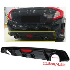 For 2016-2018 Honda Civic 4dr Sedan JDM Rear Bumper Diffuser+LED 3rd Brake Light