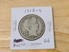 1913-S U.S. 90% Silver Barber Half Dollar - Good