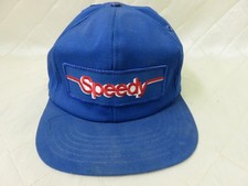 Speedy Auto Glass Blue SnapBack Hat Cap Vintage 1990s Mechanics Cars Trucker