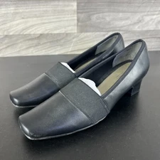 Mark Lemp Classics Pump Heels Women's Size 10N Black Leather Comfort Slip On