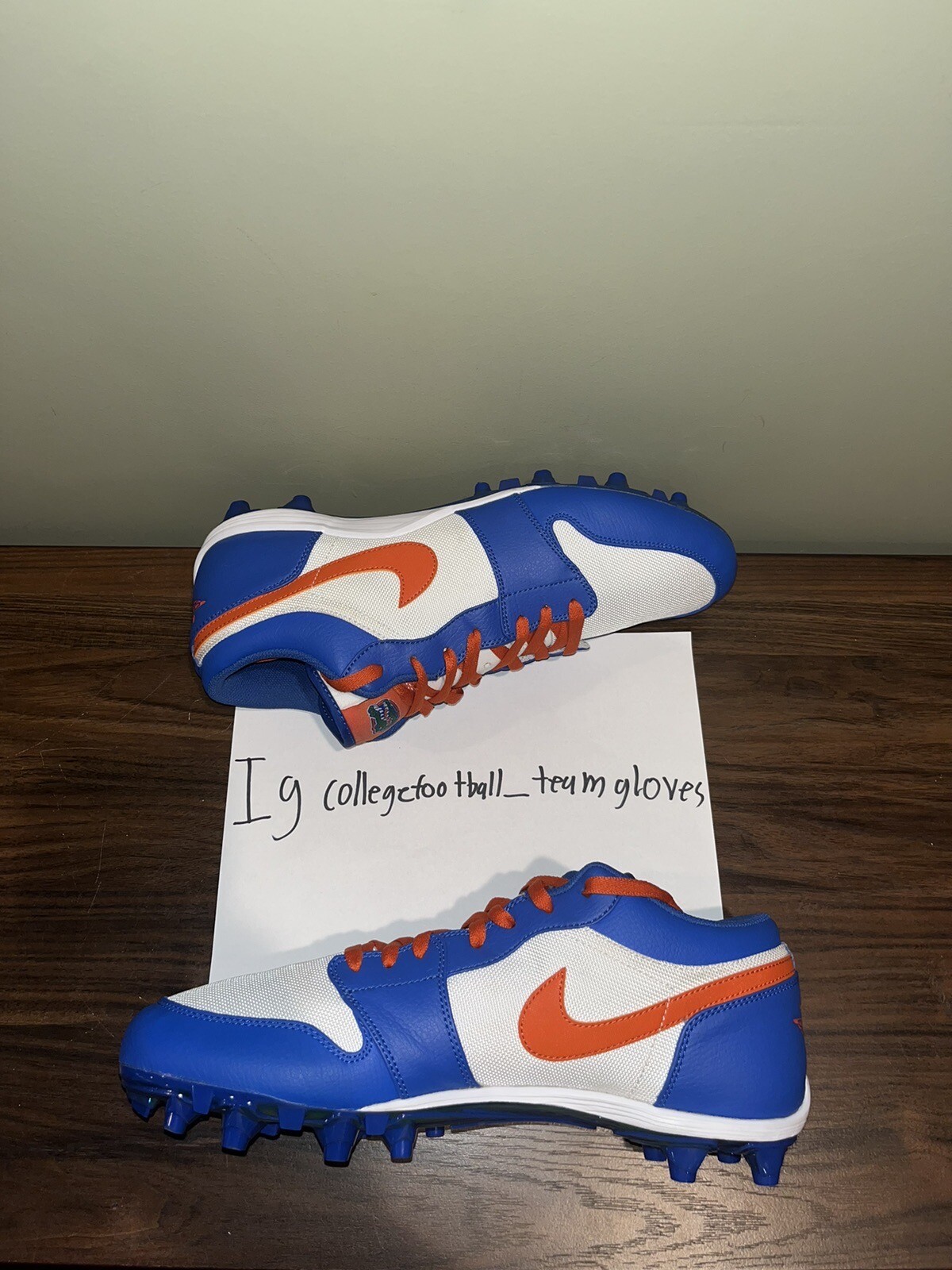 Nike Air Jordan 1 Low Florida Gators PE Football Cleats Men's Size 13