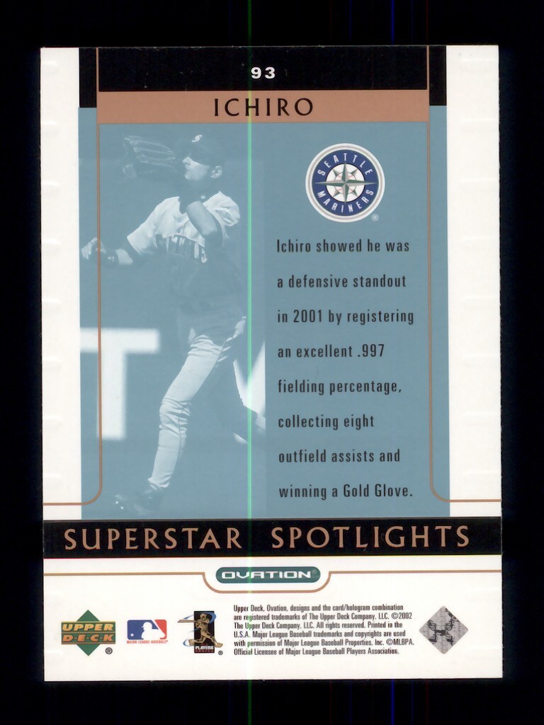 2000 UPPER DECK OVATION #93 ICHIRO SUZUKI SUPERSTAR