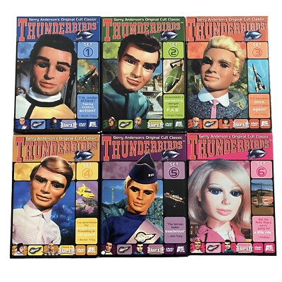 Thunderbirds Complete Set 1-6 NTSC DVD w/Slip Covers Gerry Anderson Cult Classic