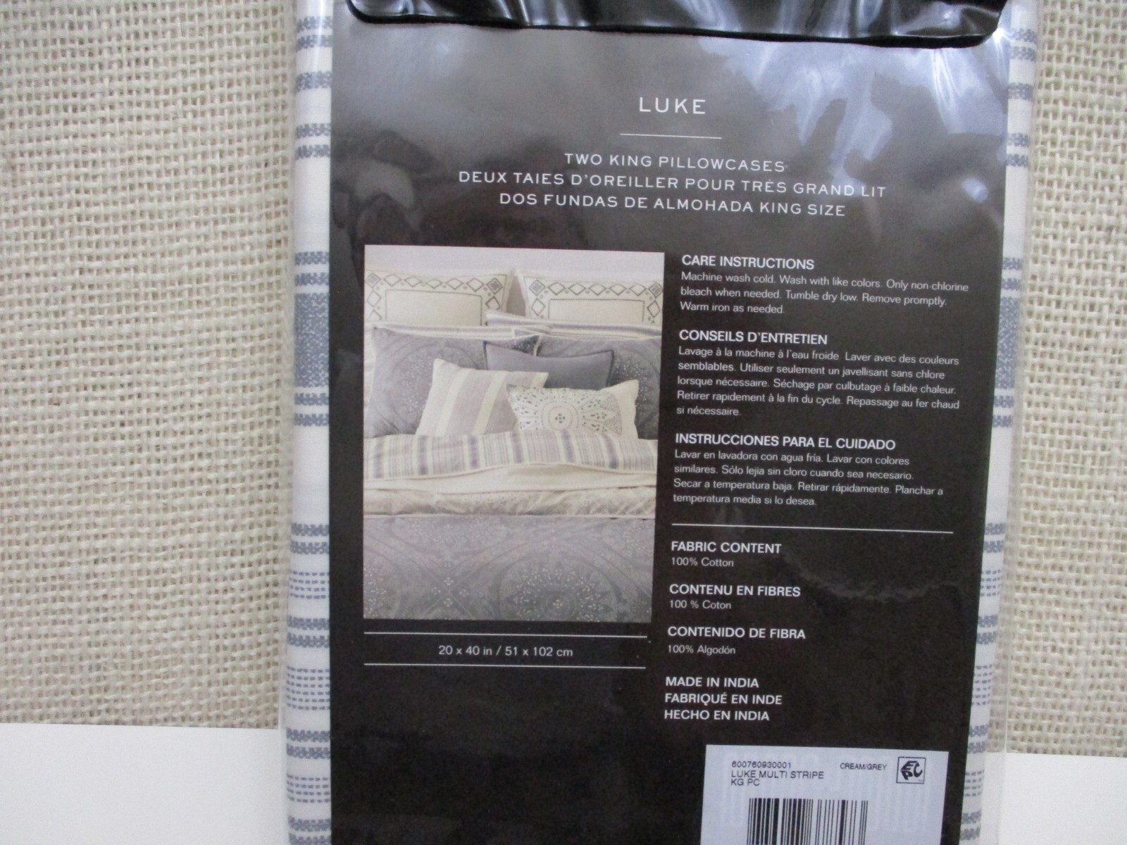 Lauren Ralph Lauren Luke Two King Pillowcases Cream Grey eBay