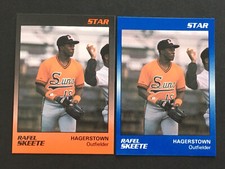 RAFEL SKEETE -- *RARE* 1989 Hagerstown Suns STAR GLOSSY BLUE + BASE ~ Orioles