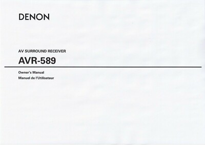Bedienungsanleitung-Operating Instructions für Denon AVR-589 
