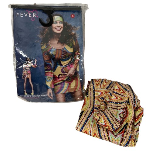 Smiffys Fever 70s Flower Power Costume, Multi-Coloured Size Small Plz Read