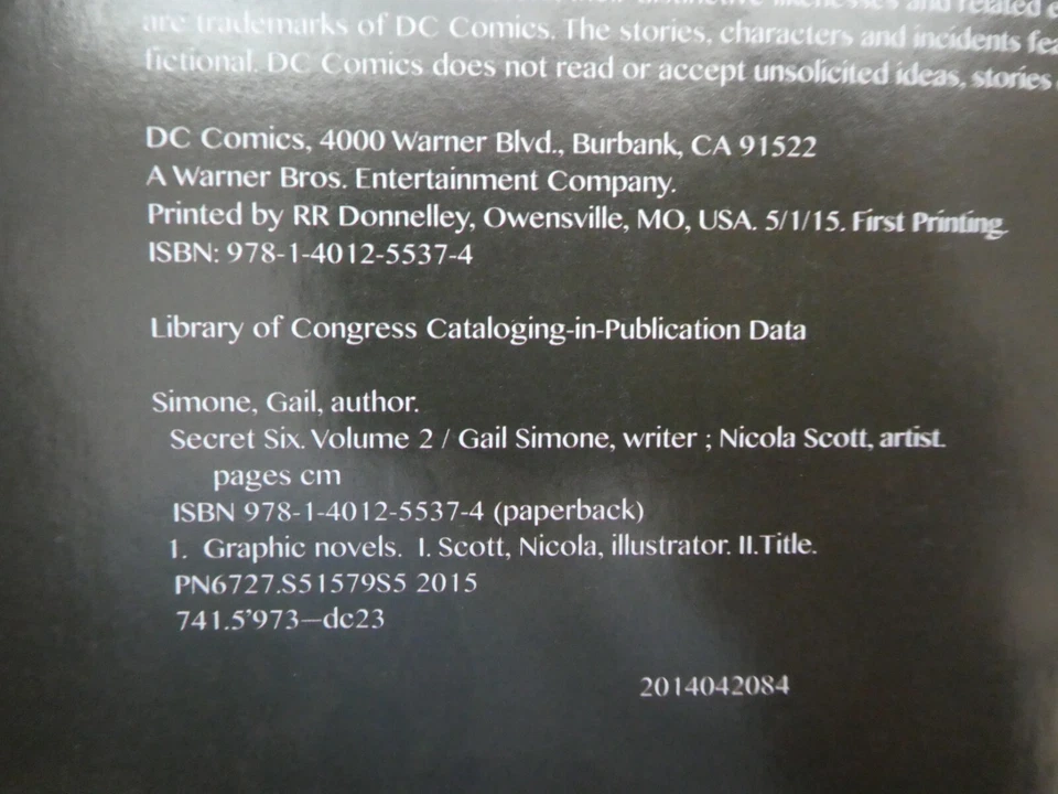 Secret Six Money for Murder Volumen 2 Gail Simone 2015 Novela Gráfica TPB Foto 2 de 4