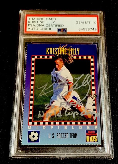 Kristine Lilly Rookie Rare DNA Authentic SI for Kids USA USWNT POP 1 Auto PSA 10