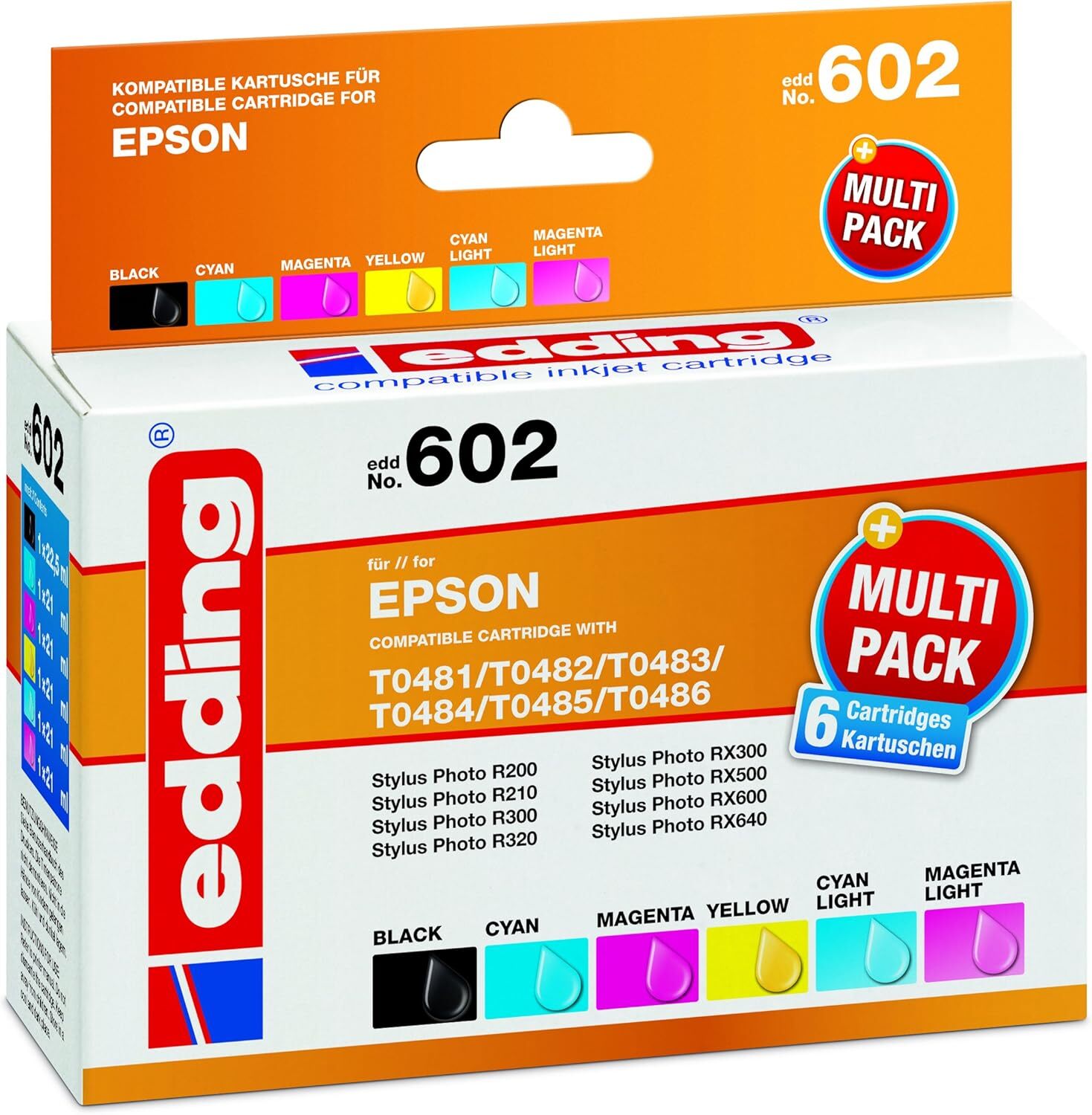 Edding EDD-602 Druckerpatrone ПроизводительEpson T0481-86 Einzelpatrone 6 УПАКОВОК 3390₽