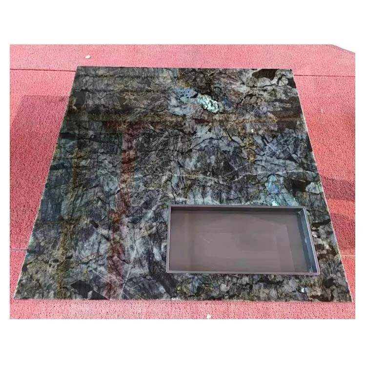 Natural Labradorite Dining Table, Kitchen Slab Table, Gemstone Hallway Decors - Image 2 of 4
