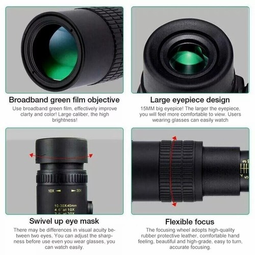 Monocular Telescope High Power HD Continuous Zoom 10-300*40 BAK4 FMC Lens - Picture 10 of 21