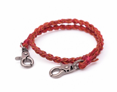 22" Trigger Braided Leather Rocker Biker Jeans Keychains Key Wallet Chain Men - Picture 5 of 8