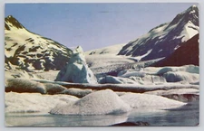 Portage Glacier Between Anchorage and Seward Alaska 1957 Chrome Postcard