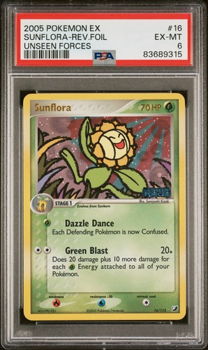 Pokemon Sunflora Reverse Holo - Unseen Forces - 16/115 - PSA 6 - 第 1/2 張圖片
