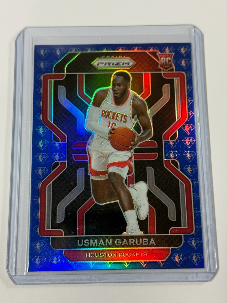 Usman Garuba 2021-22 Panini Prizm Blue Diamond 75th Anniversary Rookie #321