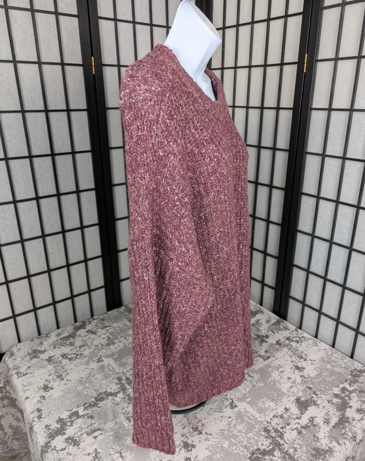 A.N.A Women's Petite 2XL Sangria Soft Knit Long Sleeve Pullover Sweater NWT $38