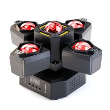 120W 4-Arm LED Laser Stage Light RGBW DMX512 RDM Voice Activated DJ Party Strobe