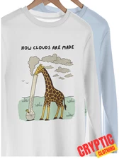 How Clouds Are Made SHIRT Funny 420 Weed Cannabis Giraffe Marijuana Pot Leaf TEE