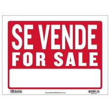 Letrero BAZIC Se Vende 12" x 16" - Letrero Español En Venta, Impermeable, Paquete de 1