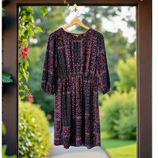 Loft Boho Keyhole Mini Dress S