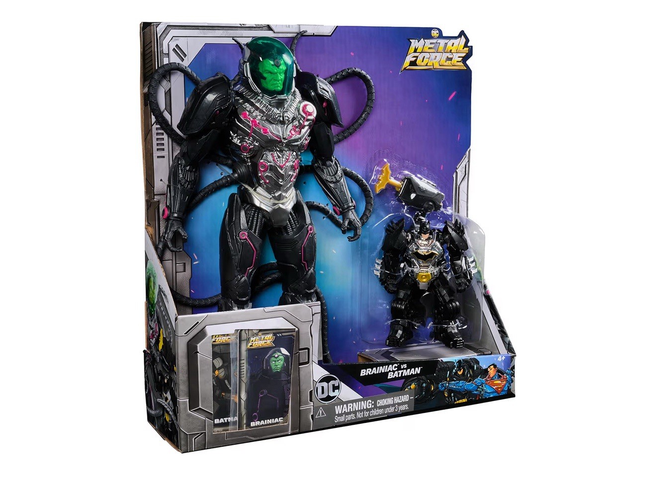 DC Comics Metal Force Brainiac vs. Batman Action Figure Pack 12&rdquo; XL Brainiac NEW