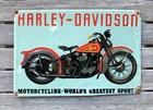 VINTAGE 12x8" HARLEY-DAVIDSON MOTORCYCLES BIKE PORCELAIN GASOLINE GAS OIL SIGN