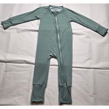 12-18M Bamboo Viscose Convertible Zipper Sleeper Sage Green Pajamas