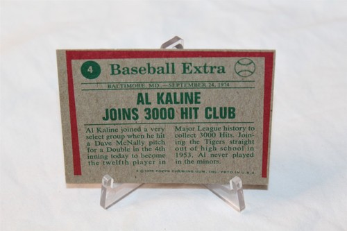 1975 Topps Baseball Mini Version #4 Card Al Kaline - D - Picture 5 of 13