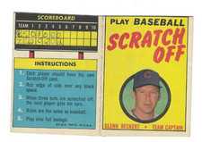 1970 Topps Scratch-Offs GLENN BECKERT VG Chicago Cubs