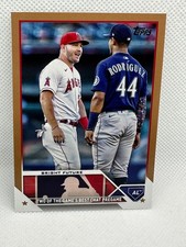 2023 Topps Update Mike Trout Julio Rodriguez Gold 143/2023