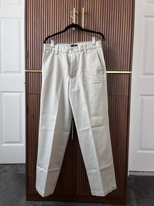 Dockers Straight Fit Beige Cotton Twill Pants Button Zip Slash Pockets