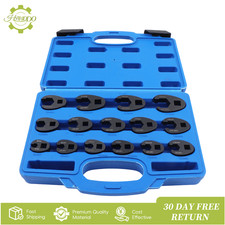 15pcs Metric Crows Foot Wrench Kit For 38in And 12in Drive Ratchet 8mm To 24mm