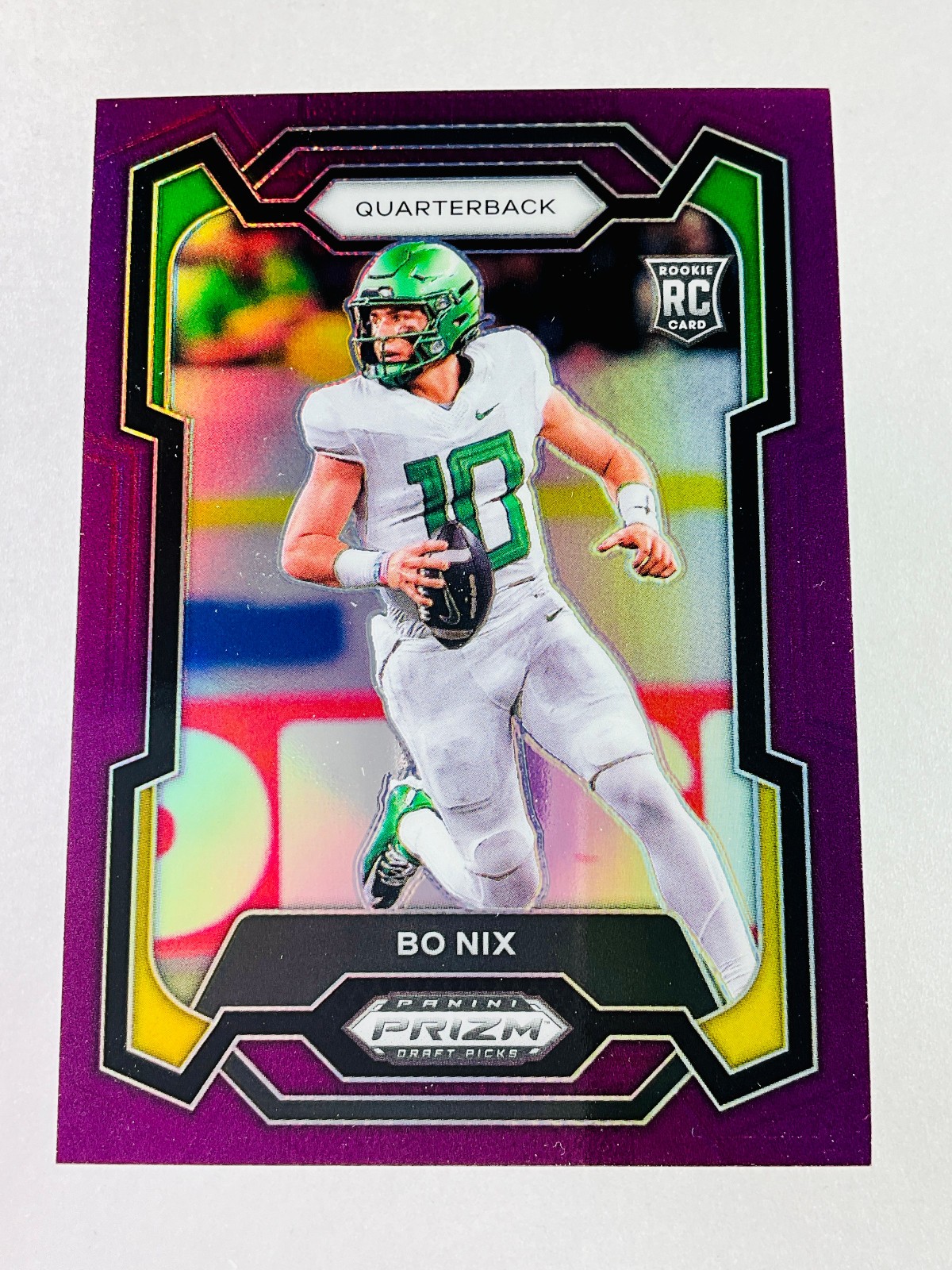 BO NIX 2024 PANINI PRIZM DRAFT ROOKIE FOOTBALL PURPLE RC /75