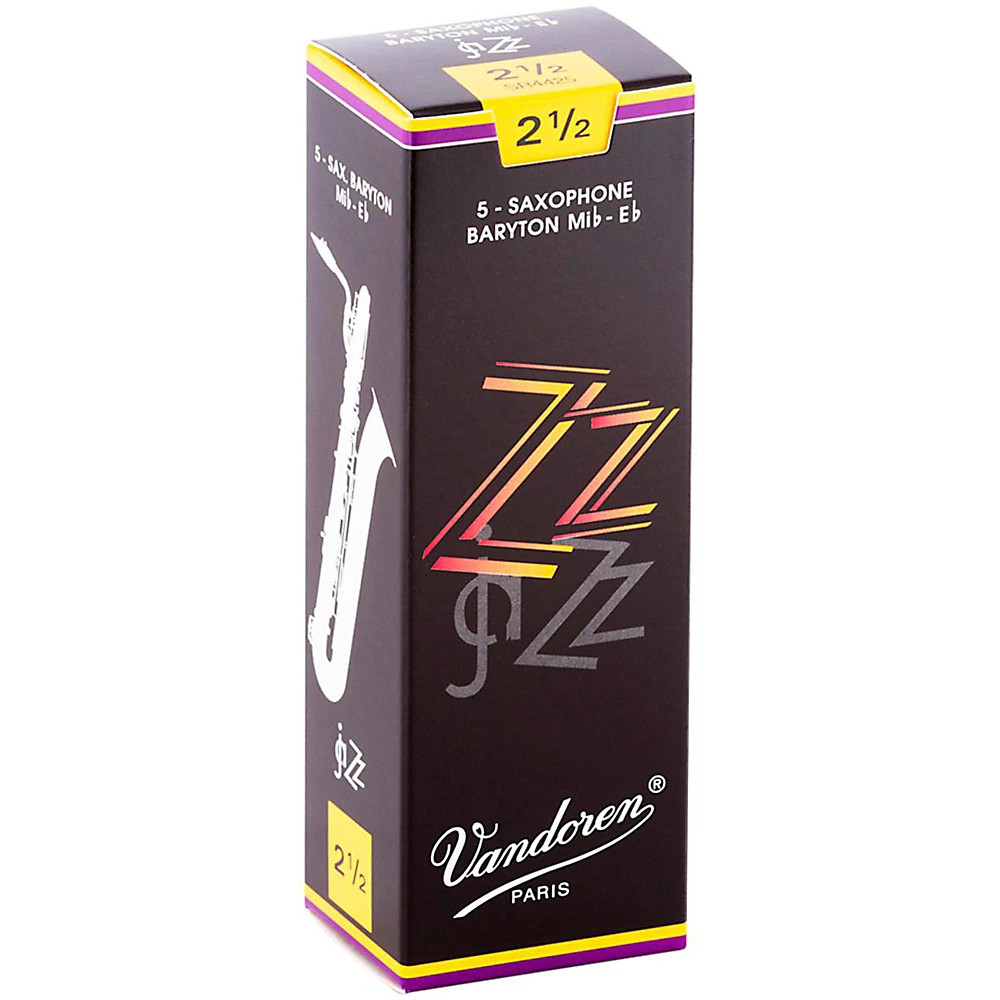 Vandoren ZZ Baritone Saxophone Reeds Strength 2.5, Box of 5