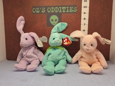 Ty Retired Beanie Babies Bunnies Hippity Hoppity Floppity Lot Of 3