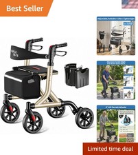 Rollator Walker for Seniors with Seat, Lightweight Foldable  Upgraded Thumb ...
