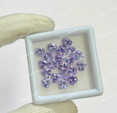 27.55 Ct 15 PC Heart Light Purple Zircon Lab-made Stones Loose Gemstone