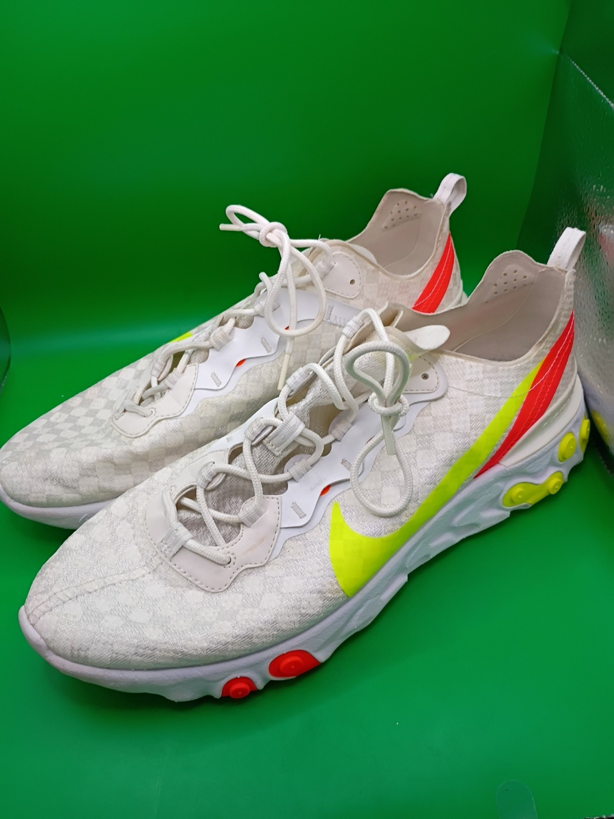 Size 13 - Nike React Element 55 Checkered White C… - image 3