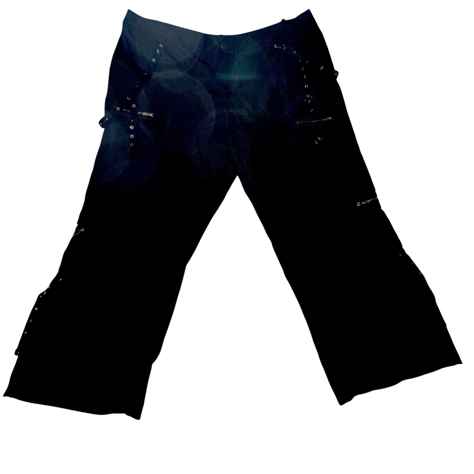ROMWE Jeans Size 4XL Black Cargo Studded Goth Rave Skater Grunge Emo Y2K Vibes