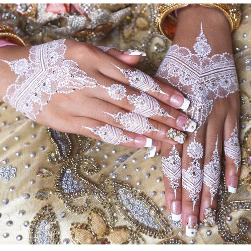 Unique White Lace Body Art Waterproof Temporary Tattoo Stickers - Picture 3 of 9