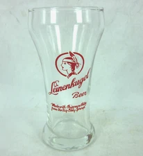 vintage Leinenkugel Beer sham style pub bar glass 5.25" Chippewa Falls Wisconsin