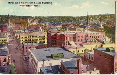 BIRDS EYE VIEW FROM SLATER BUILDING WORCESTER, MA 