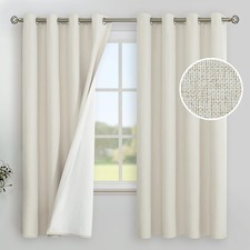 YoungsTex Linen Blackout Curtains 63 Inches Long, Grommet Full Room Darkening
