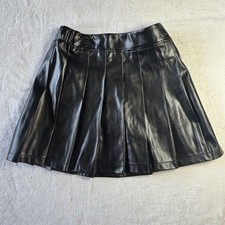 Justice Girls Size Large 12/14 Pleated Pleather Skirt With Attached Shorts NWT